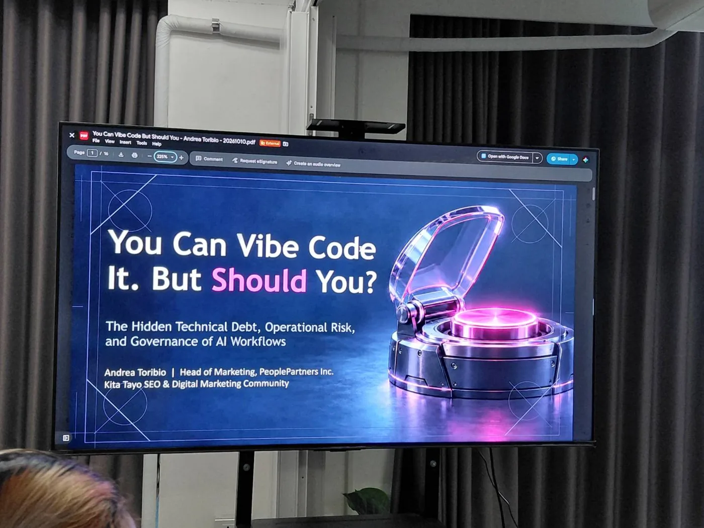 You Can Vibe Code It But Should Youと題したスライド
