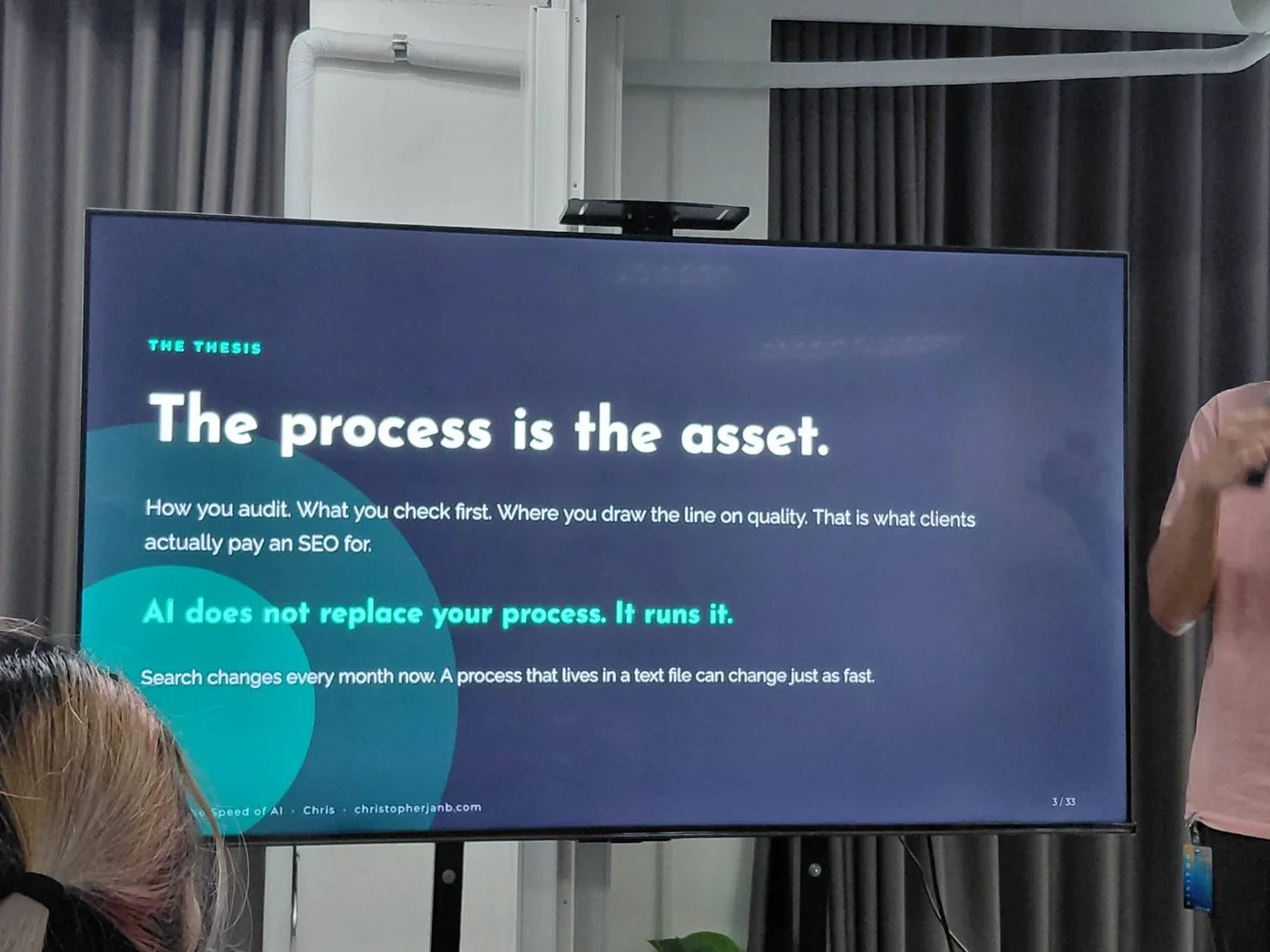 The process is the assetと記されたスライド